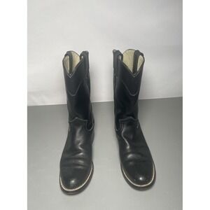 Silverton Women's Stockton Black Leather Western Roper Boots Size 5B